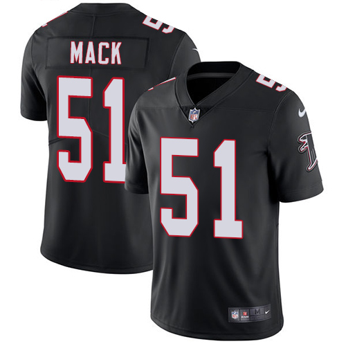 Nike Falcons #51 Alex Mack Black Alternate Men's Stitched NFL Vapor Untouchable Limited Jersey - Click Image to Close